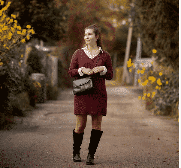 The Chic Burgundy Sweater Dress Outfit