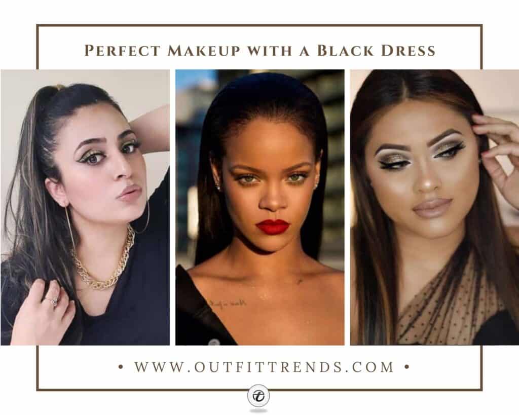 Black Dress Makeup Ideas & Hairstyling Tip