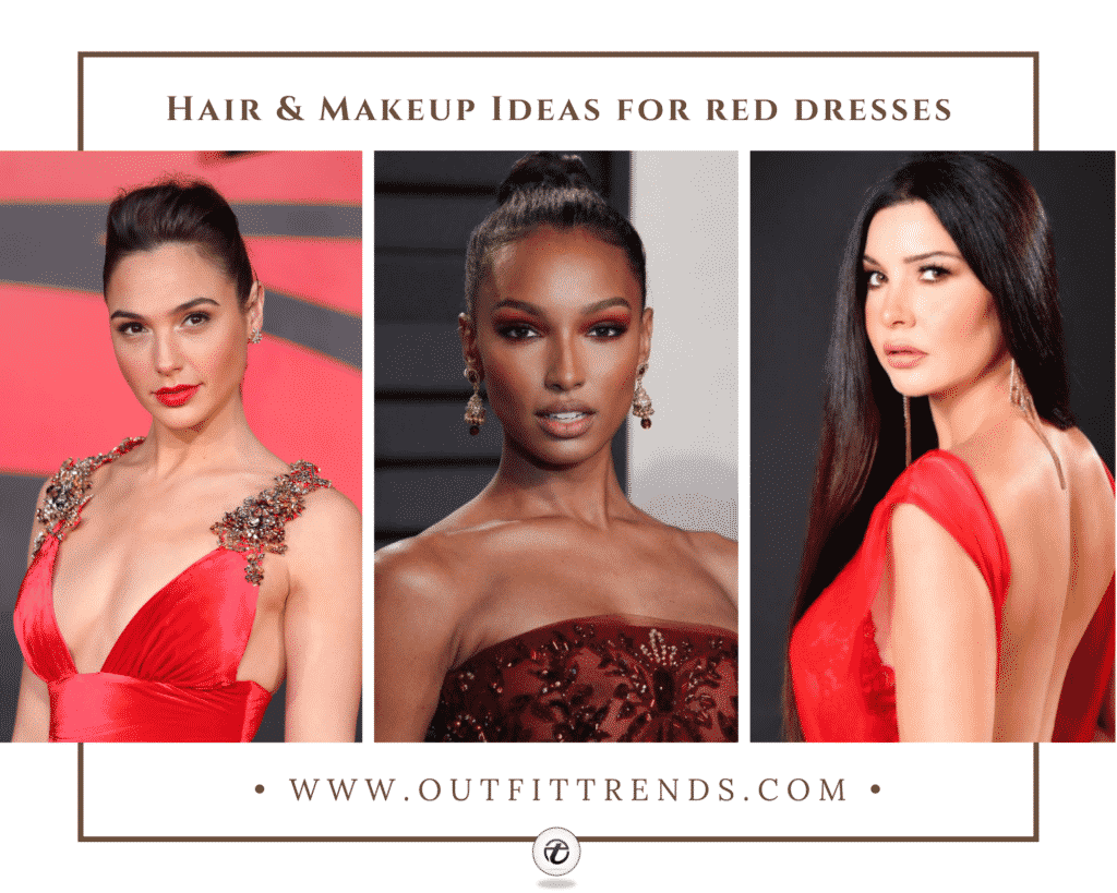 hair and makeup ideas for red dresses