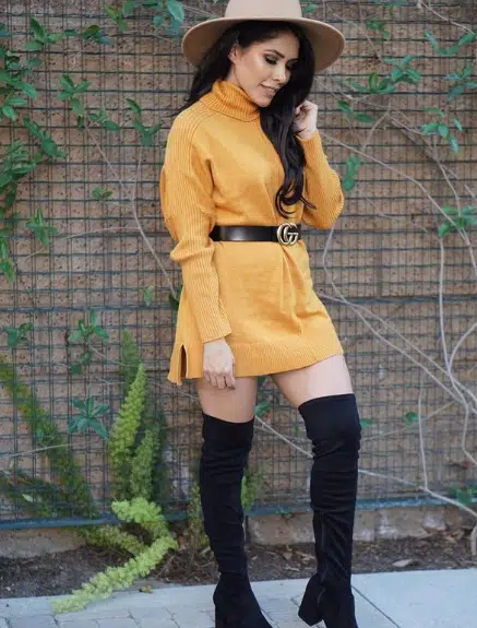 Mustard yellow dress outfit ideas