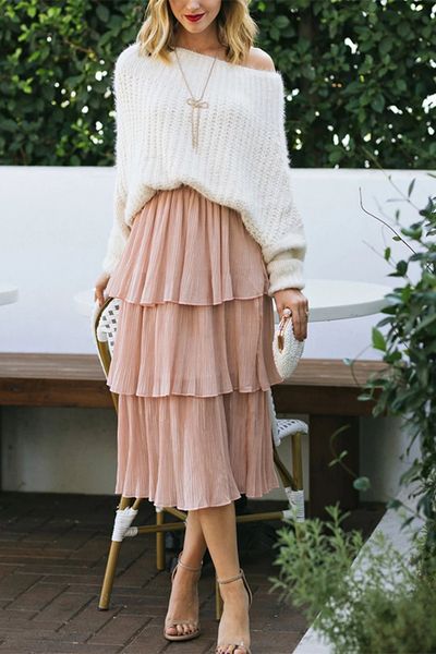 how to wear sweaters with skirts