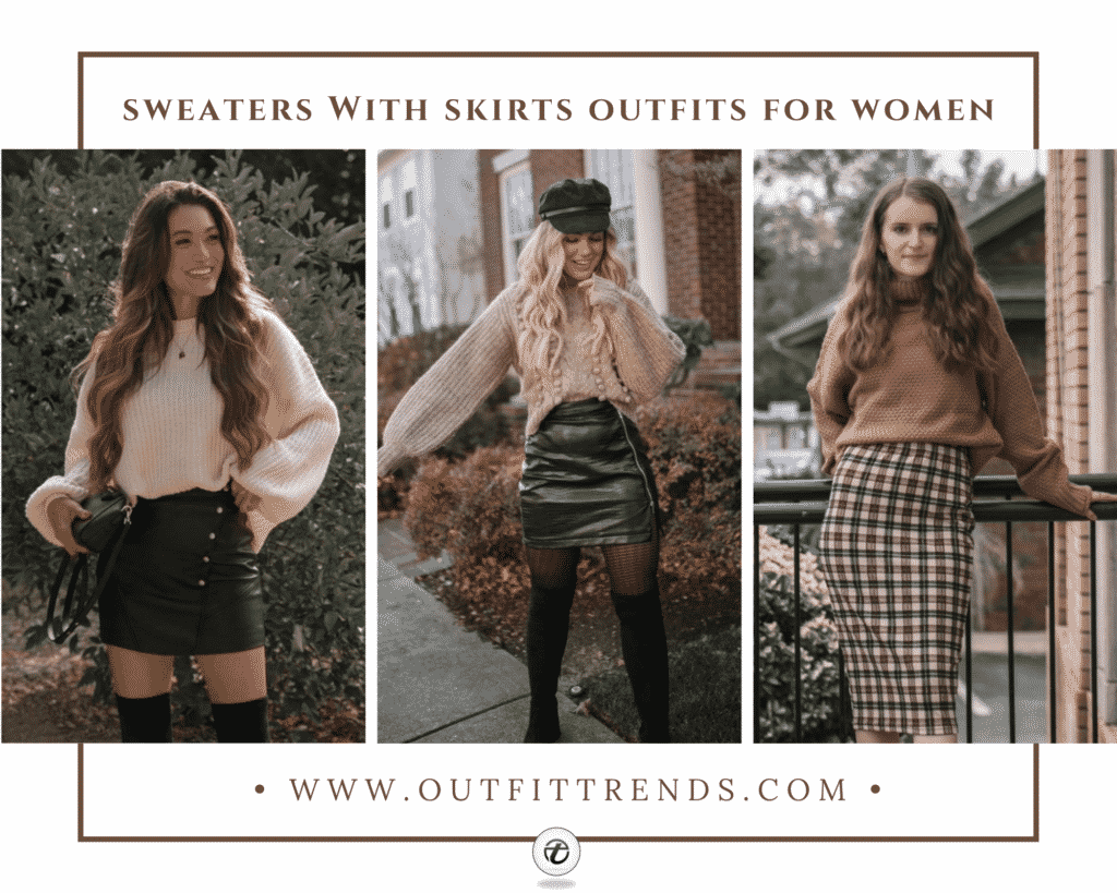 how to wear sweaters with skirts
