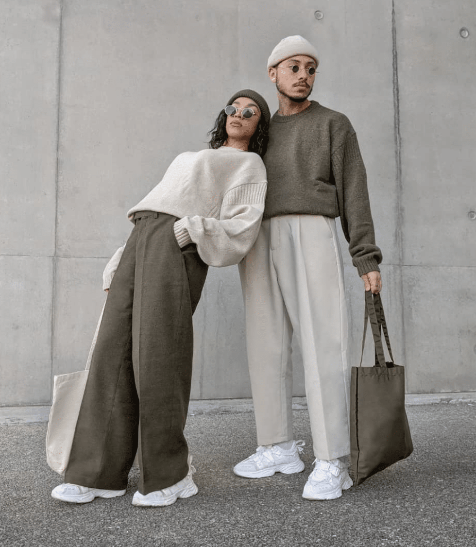 Winter travelling outfit couples