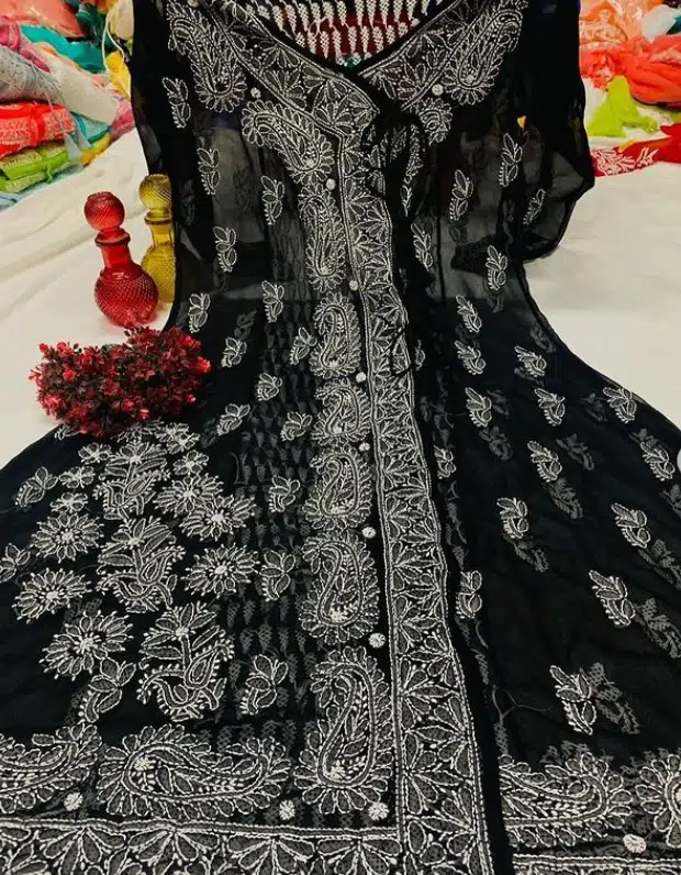 Angrakha chikankari kurti design