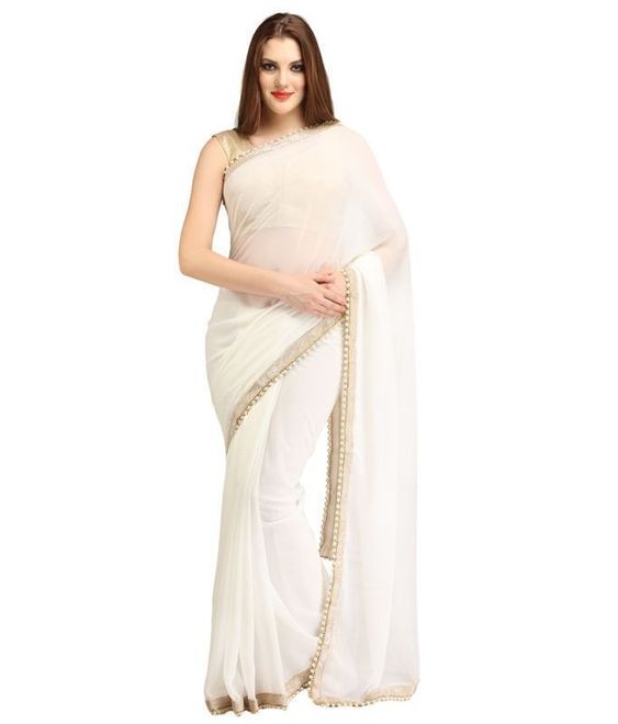 how to wear a white saree