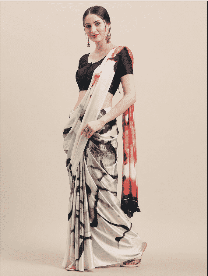 how to wear a white saree