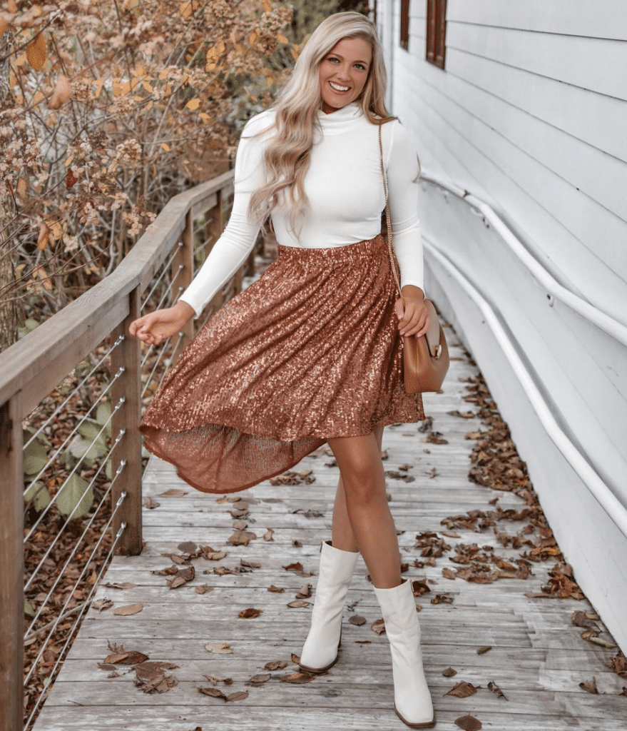 sequin skirt outfits