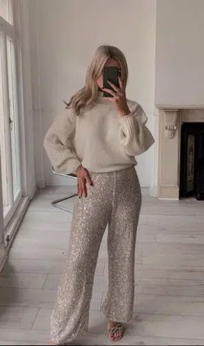 Sequin palazzo pants