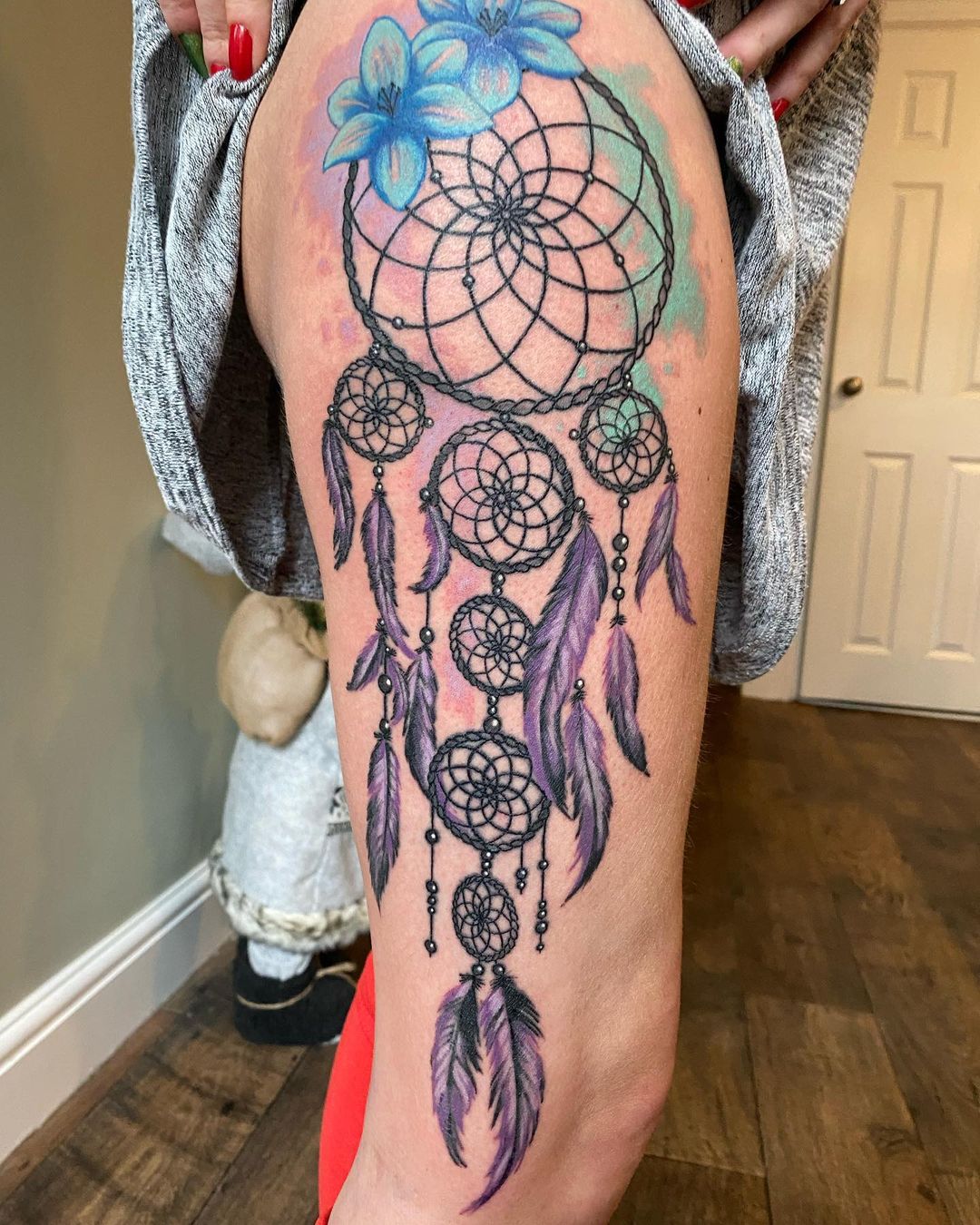 theartistmoet  Dream catcher thigh tattoo  FREEHAND  Facebook