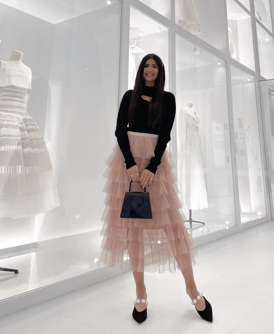 Tulle skirt cocktail outfit