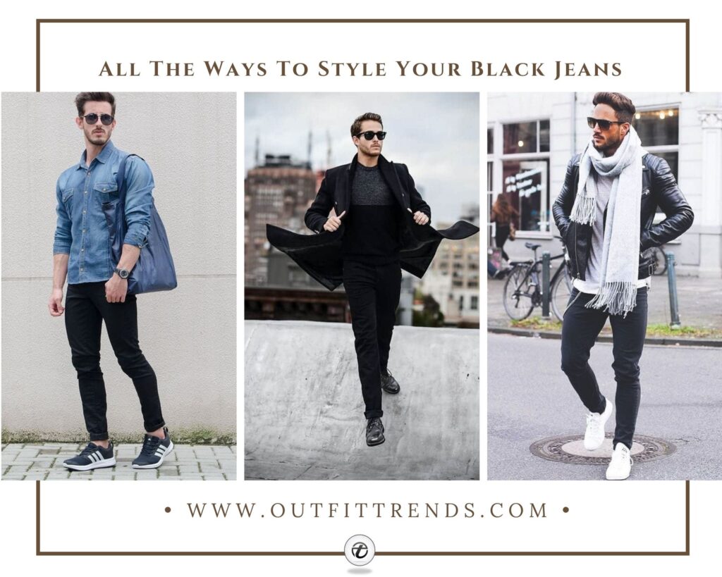 mens outfits with black jeans