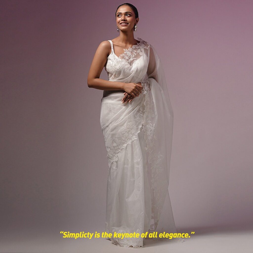 Label Anshita Garg Sarees : Buy Label Anshita Garg Yellow Organza Saree  With Stitched Blouse Online | Nykaa Fashion