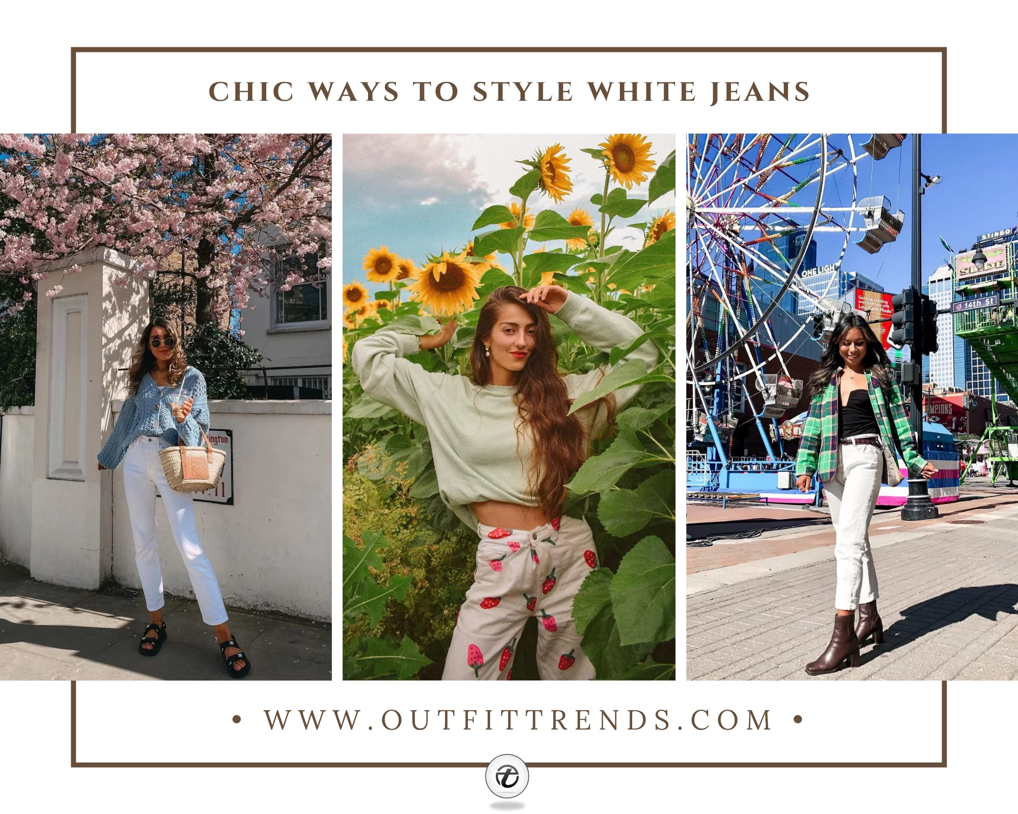 Fashionable ways to wear white jeans 