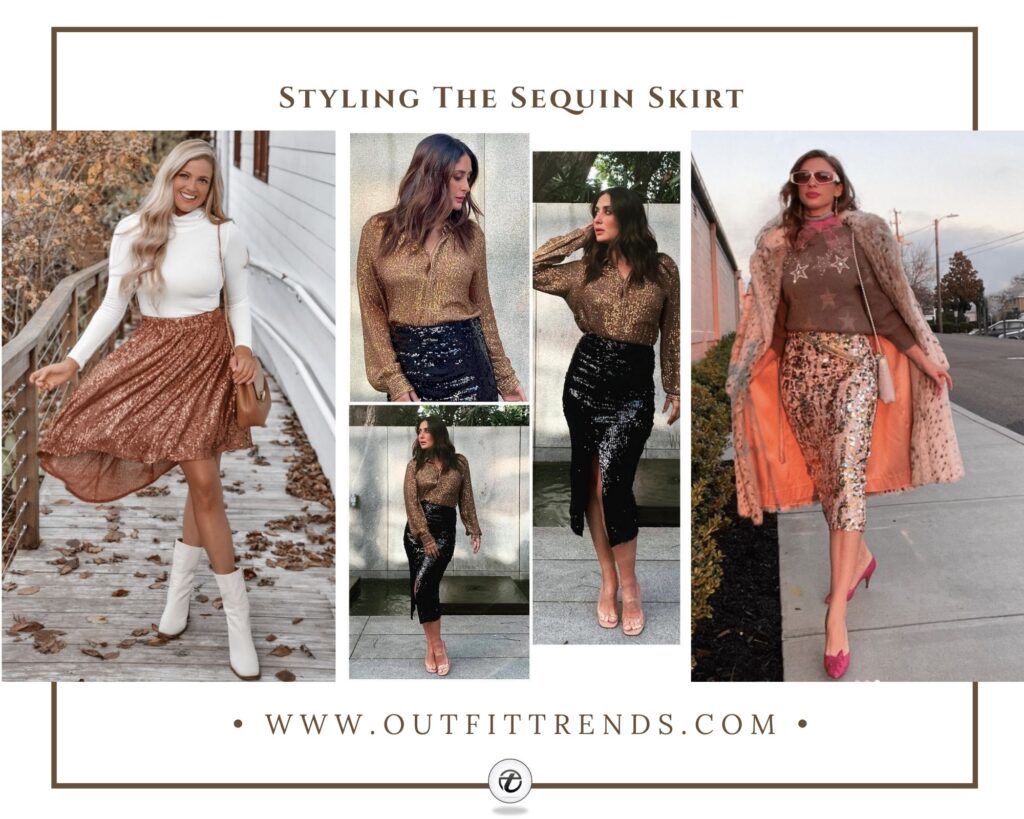 Sequin Skirt Outfits - 21 Ideas on How to Wear Sequin Skirts