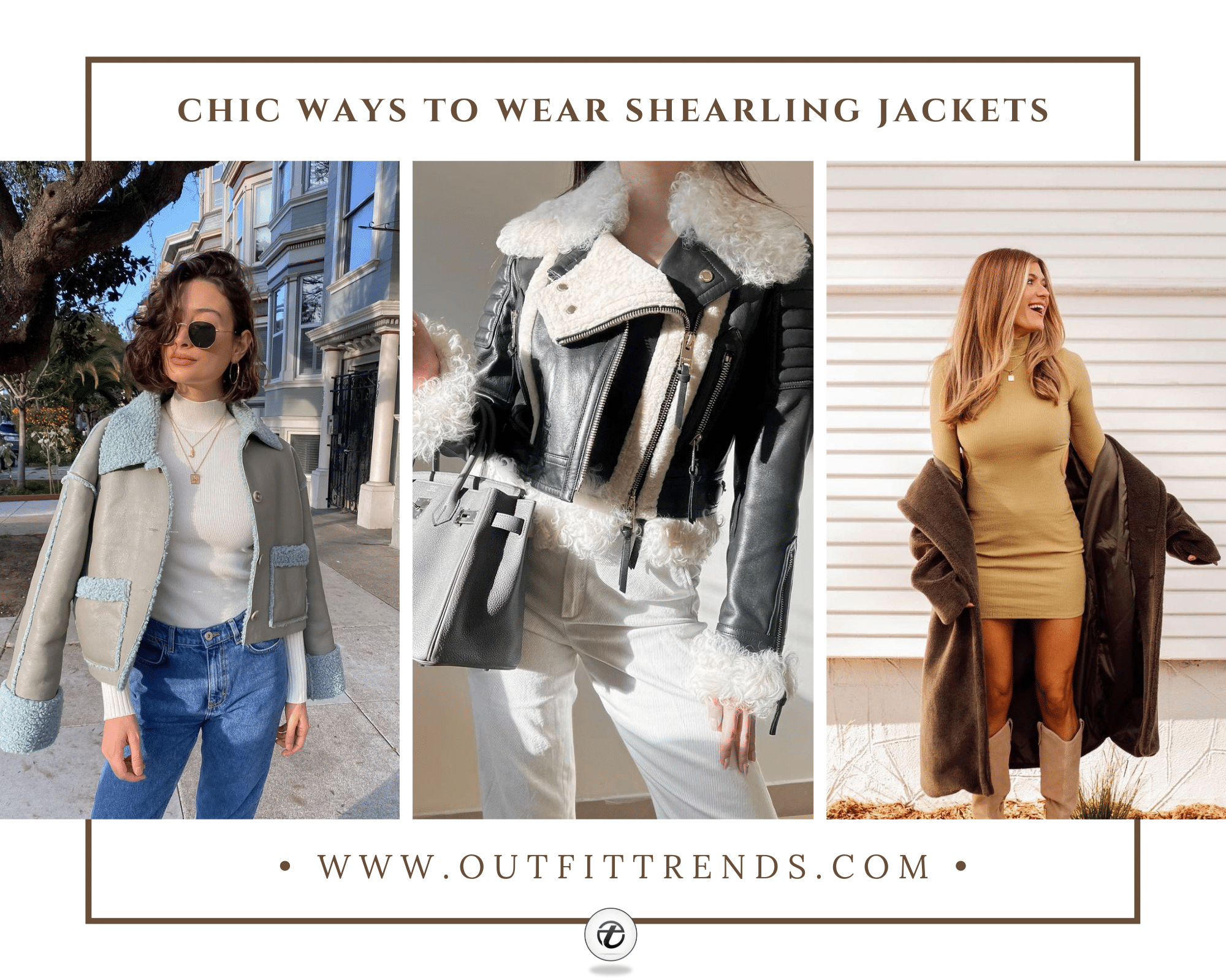 shearling jacket outfits for women