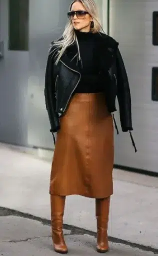 leather on leather outfits