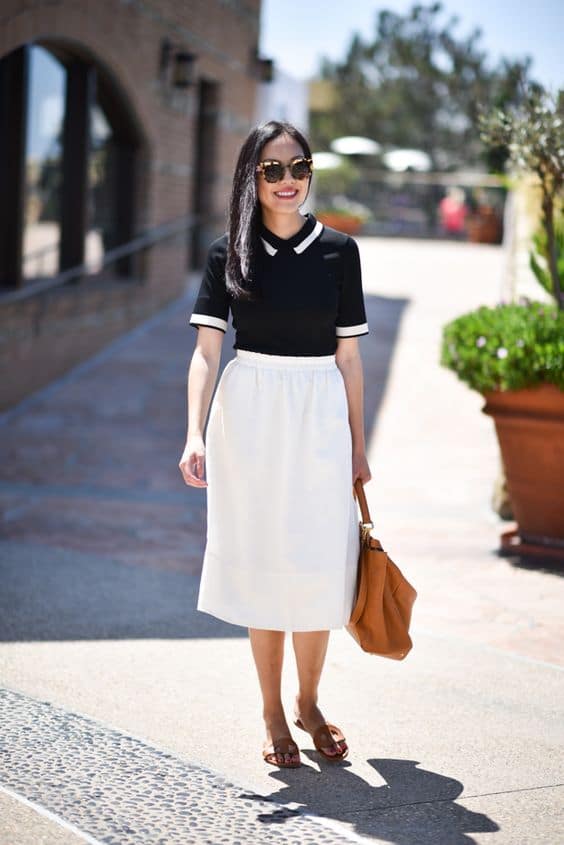 Black and white polo look
