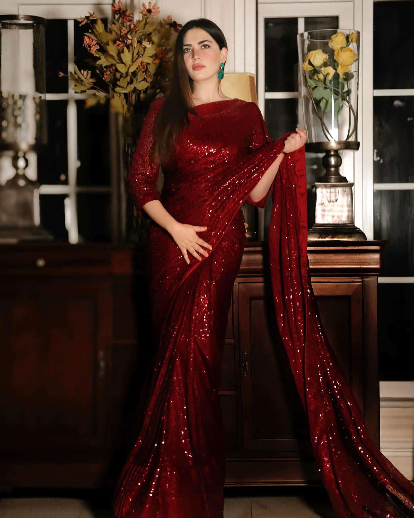 red-sequins-saree-designs