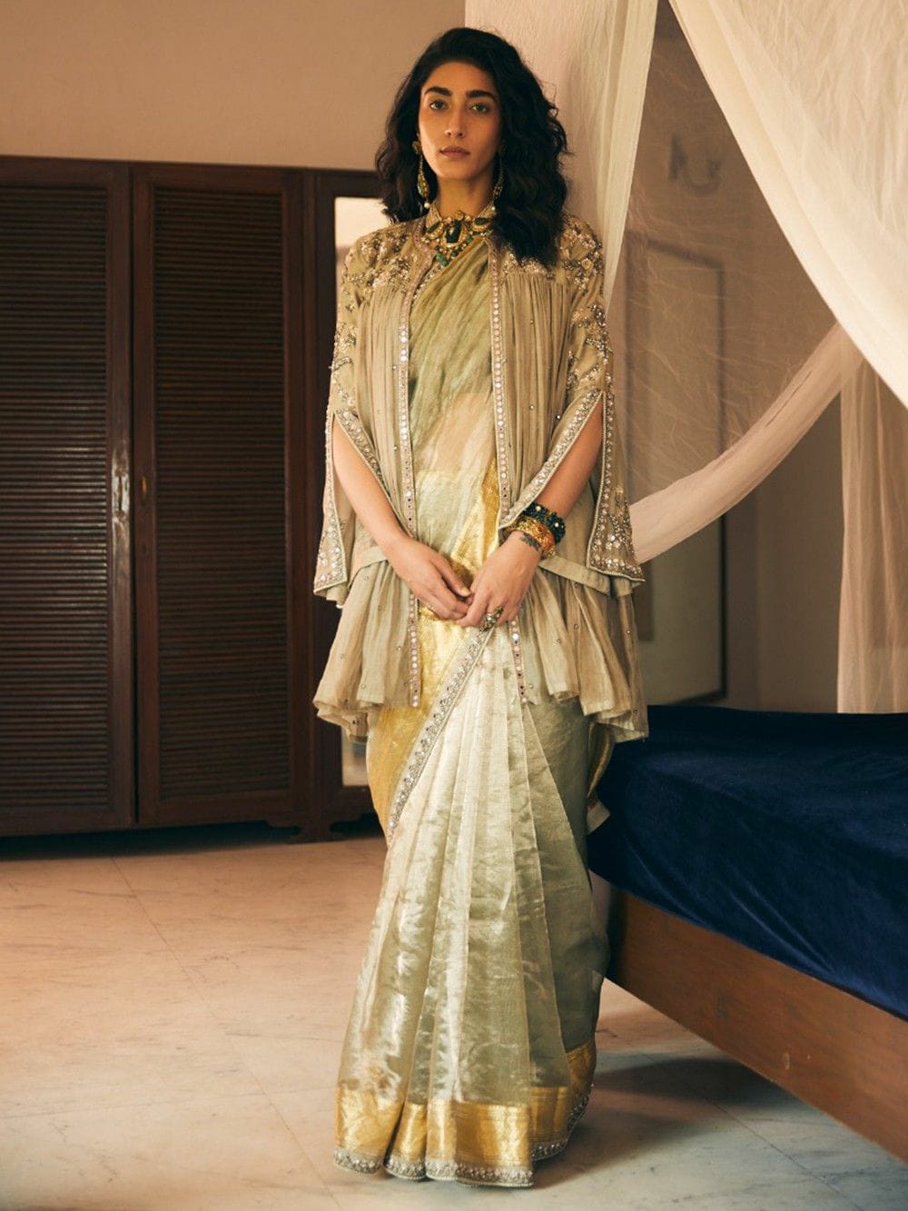 saree-with-chanderi-jacket