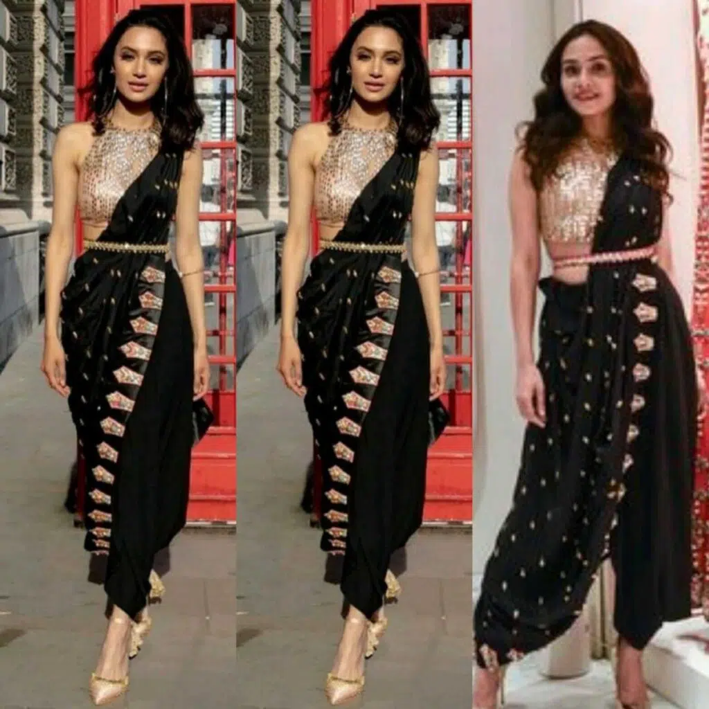 black saree designs