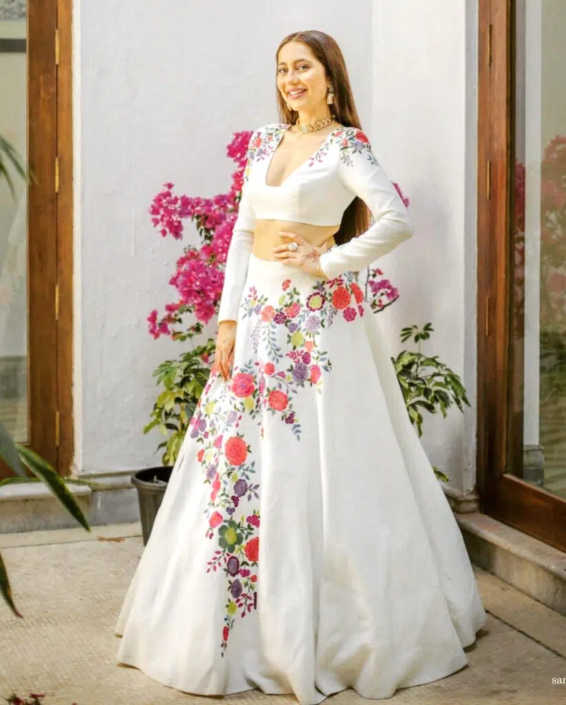 floral lehenga for haldi