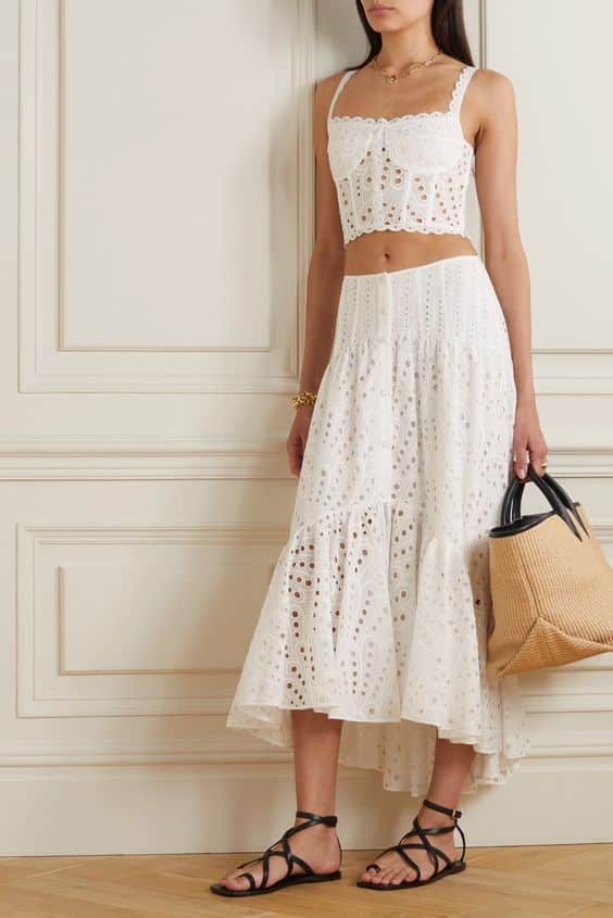 Eyelet Skirt Outfit 1