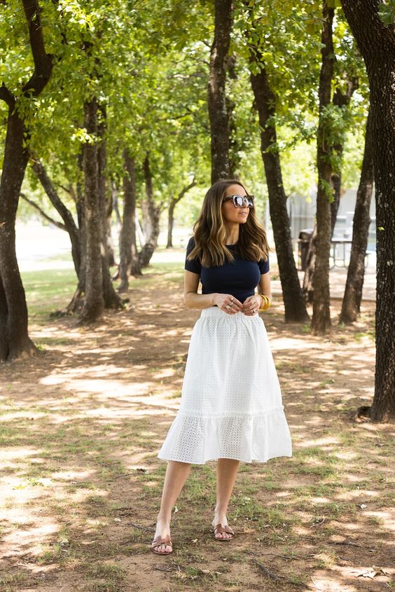 Eyelet Skirt Outfit 6