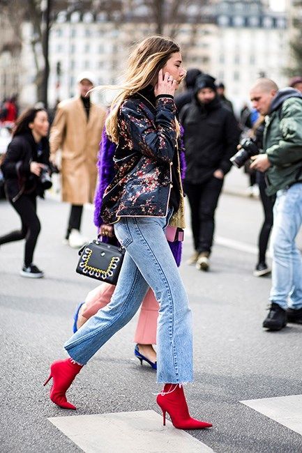 what to wear with red ankle boots