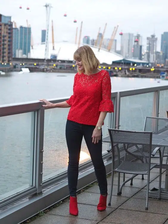 What to Wear with Red Ankle Boots