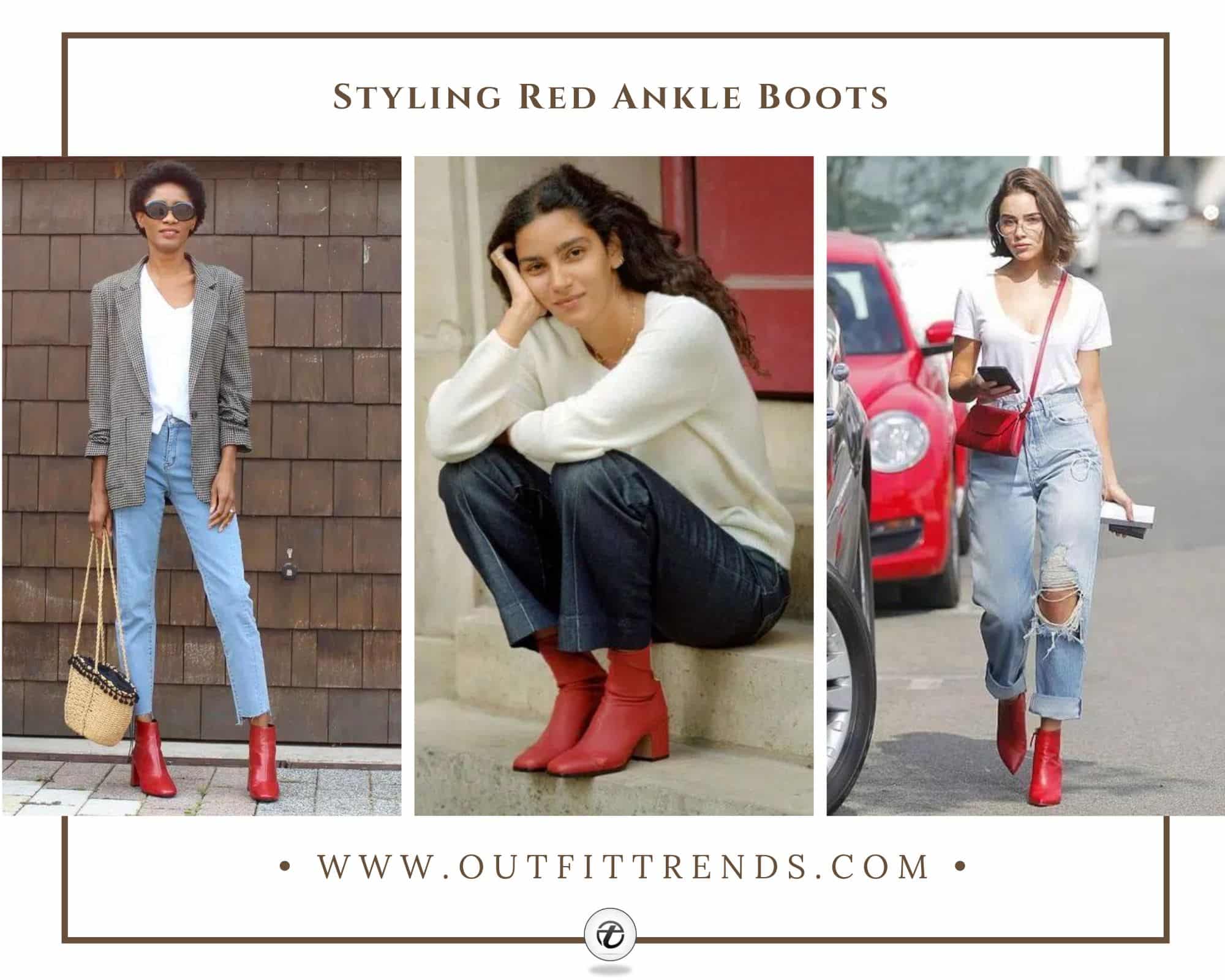 What to Wear with Red Ankle Boots? 18 Outfit Ideas