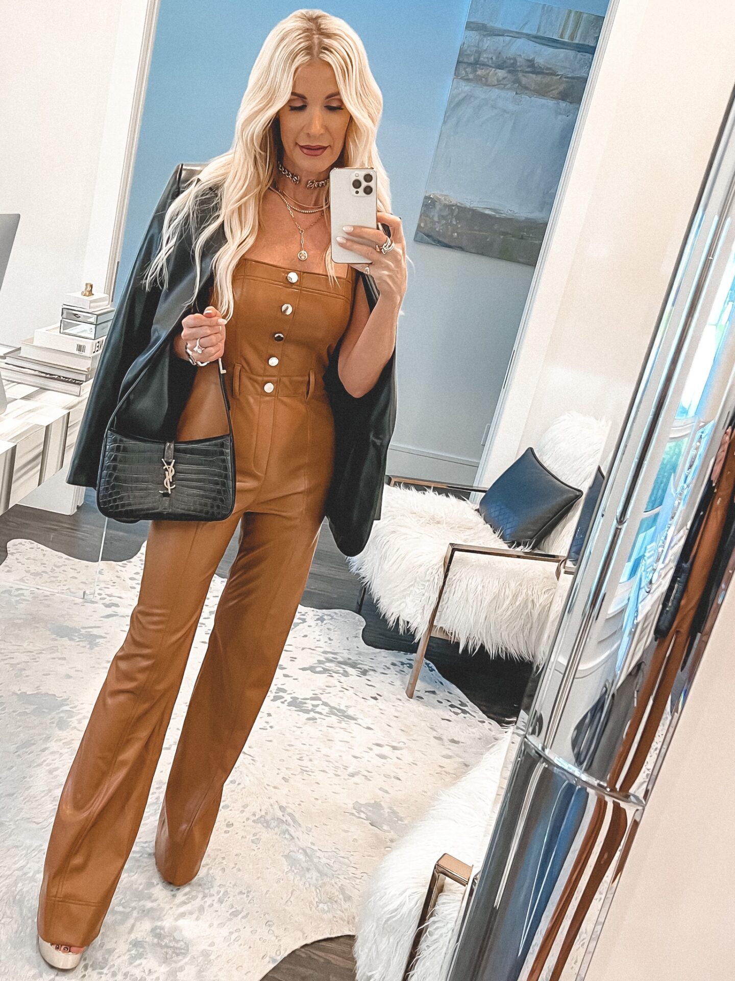 how to wear a leather jumpsuit