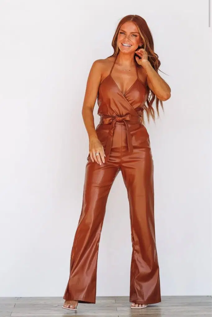 how to wear a leather jumpsuit 