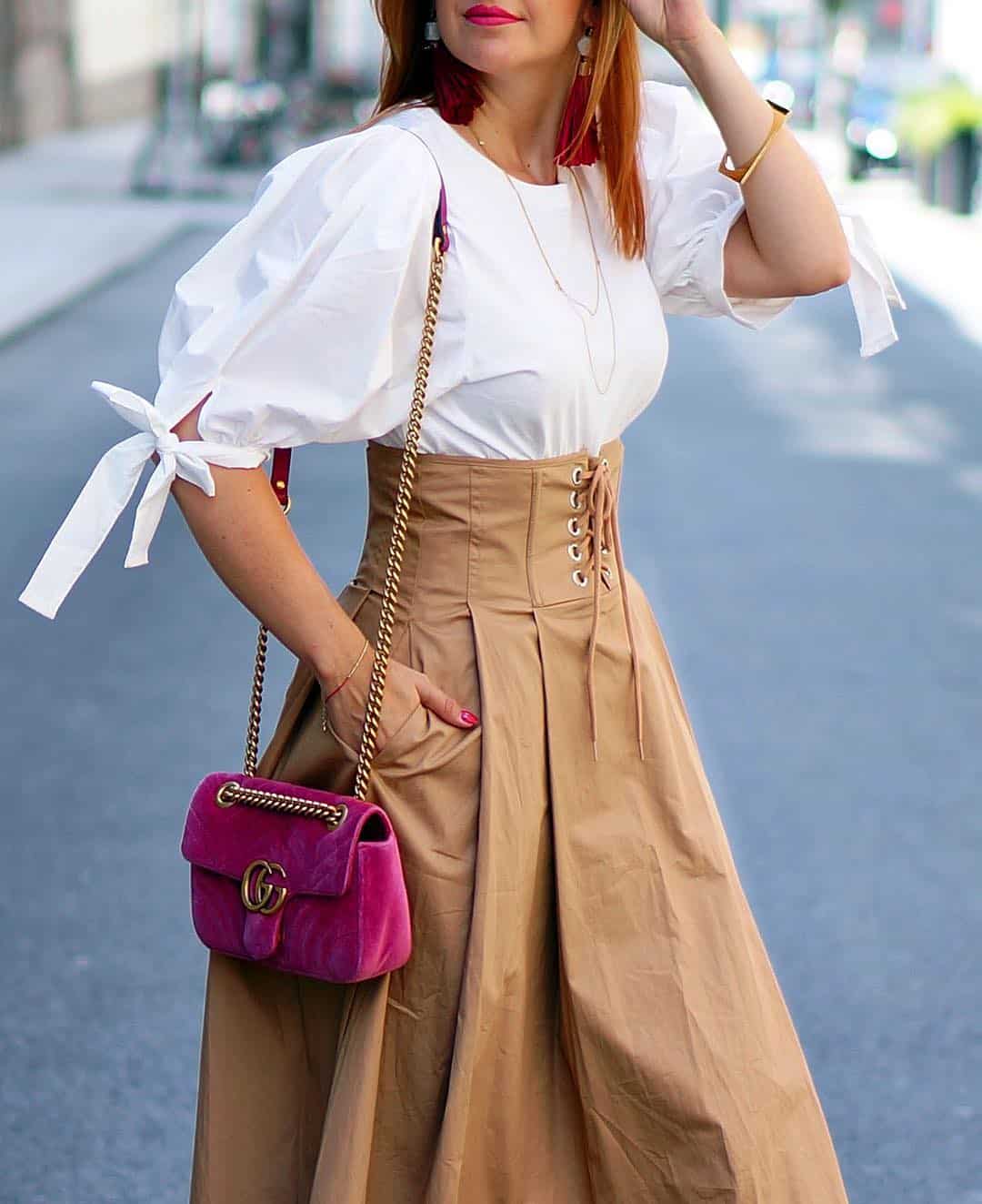 lace up skirt outfits