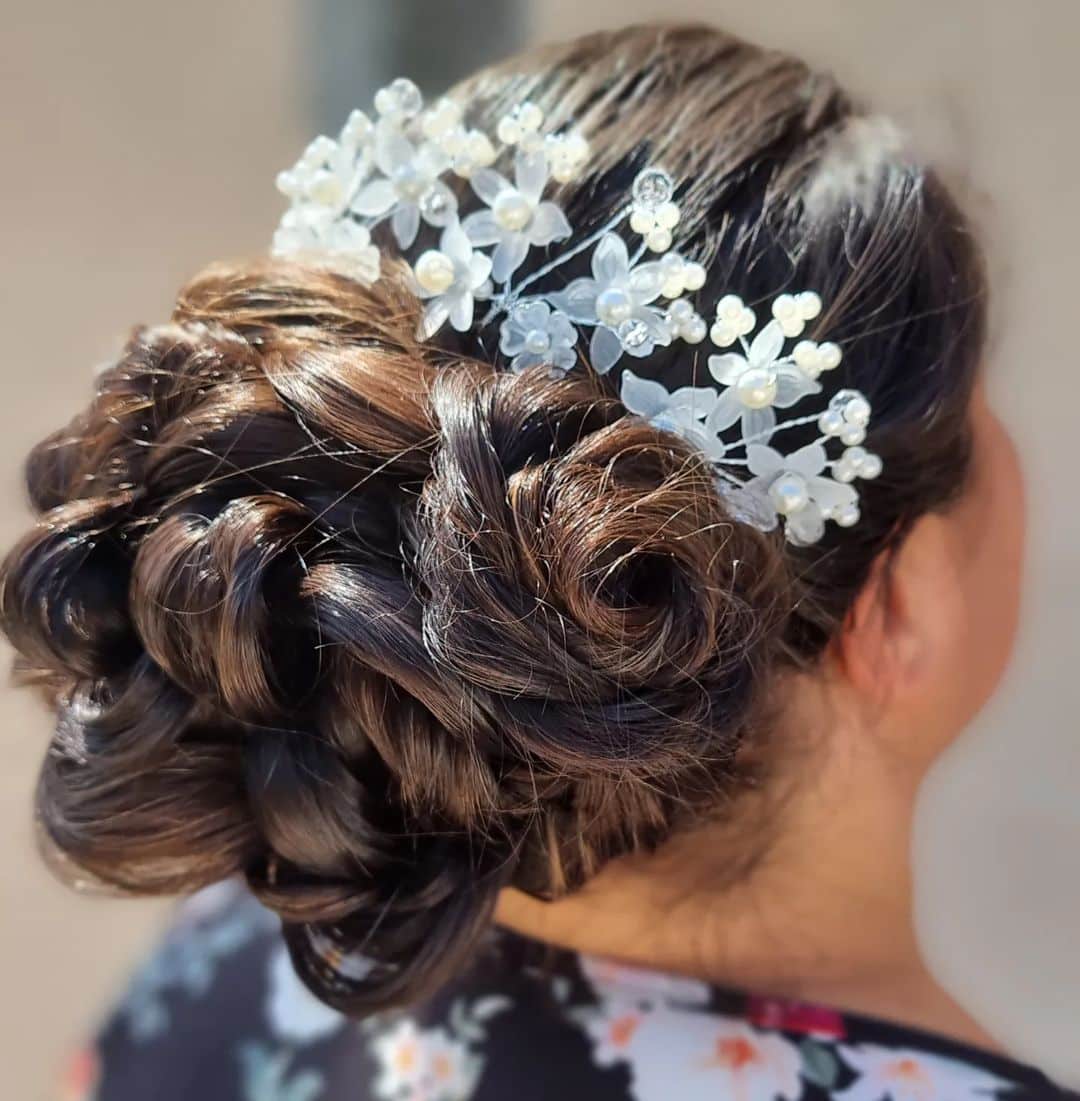 Floral Hair Buns for Brides