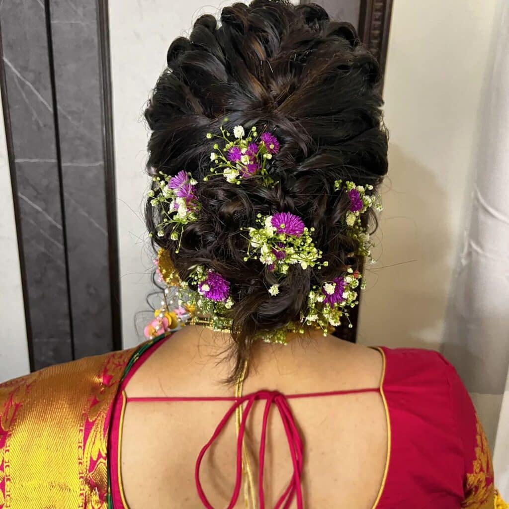 24 Best Floral Bun Hairstyles For Brides In 2022